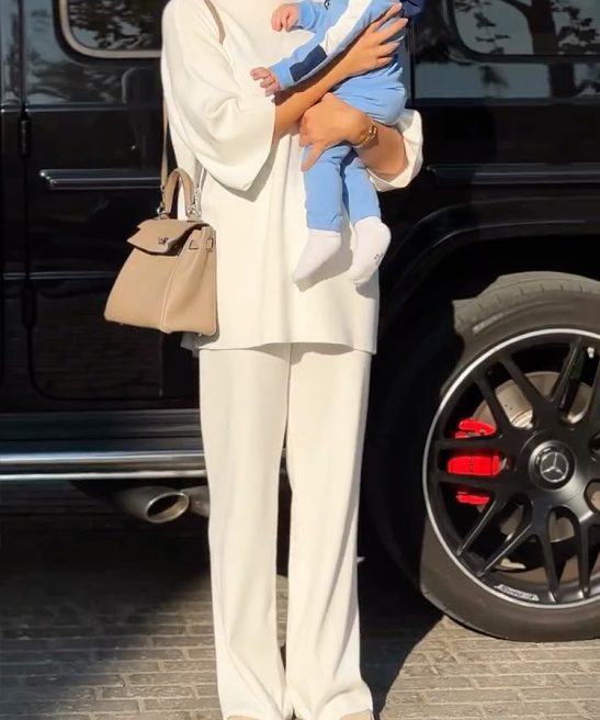 Loose Comfortable Crew Neck Seven-Quarter Sleeve Top & Pants Two-Piece Set