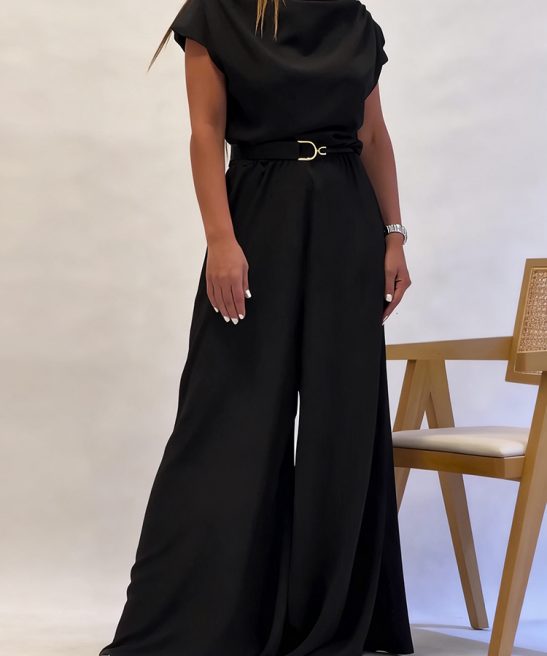 Plus Size Fashion Commuter Layered Collar Jumpsuit