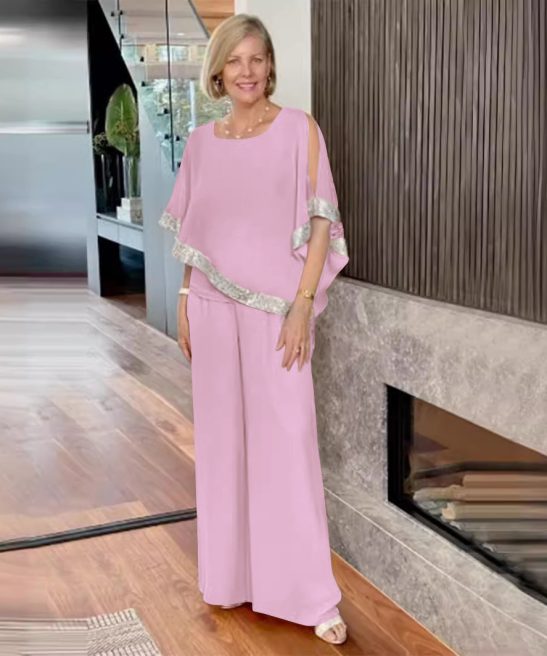 Crew Neck Tunic Two-piece Set