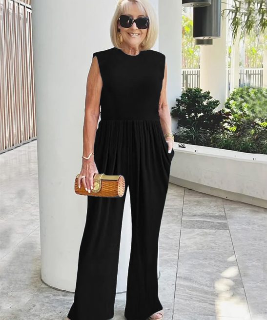Casual Slim Sleeveless Women's Straight Jumpsuit