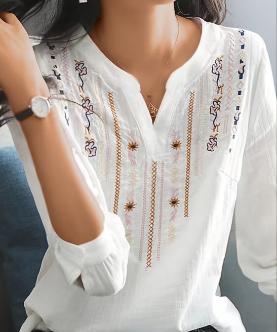 Luxurious Embroidered V-Neck Shirt