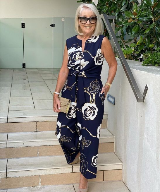 Printed Wide-Leg Pants Jumpsuit